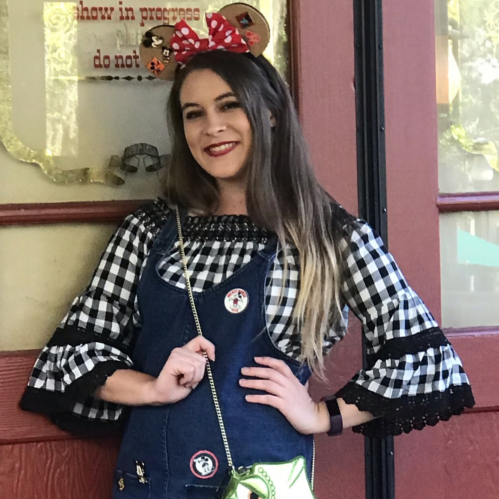 Target Brand off the shoulder style gingham top